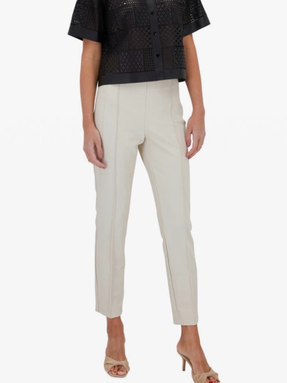 NWOT Lafayette 148 New York Gramercy Sand Stretch Ankle Pants Trousers Size 6